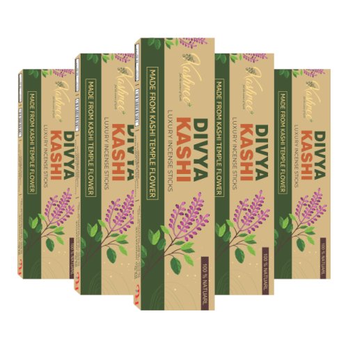Luxury Incense Sticks |Quality Products | Fragrances Tulsi | Offered at Kashi Temples Flowers | (120 Sticks) | Free Stand |